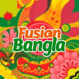 A vibrant and modern Facebook profile photo for 'Fusion Bangla', featuring a creative blend of traditional Bangladeshi elements and contemporary design