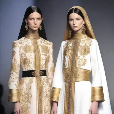 The fashion designer drew inspiration from traditional Eastern Orthodox attire for her latest collection.