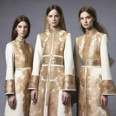 The fashion designer drew inspiration from traditional Eastern Orthodox attire for her latest collection.