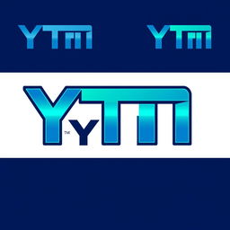 A modern, sleek logo design for 'YTM', incorporating a futuristic look with bold typography