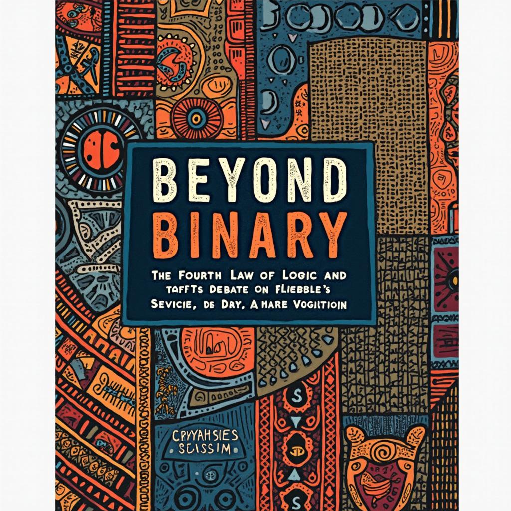 A striking book cover design for "Beyond Binary: The Fourth Law of Logic and Africa’s Debate on Identity, Rights, and Tradition" by Ssemakula Peter Luyima