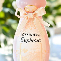 A beautifully designed bottle with elegant curves, featuring a soft pastel color palette