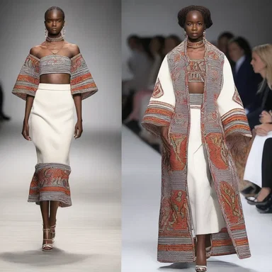 The oscan-speaking model walked down the runway wearing a traditional Oscan-inspired outfit