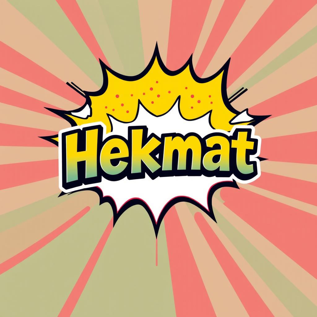 A logo design for 'Hekmat' presented in a classic comic style