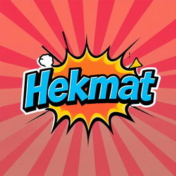 A logo design for 'Hekmat' presented in a classic comic style