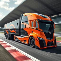 A state-of-the-art semi-truck designed with custom features and breathtaking McLaren P1 racing rims and wheels