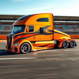 A state-of-the-art semi-truck designed with custom features and breathtaking McLaren P1 racing rims and wheels