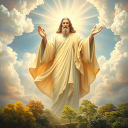 A majestic depiction of God, radiating divine light and presence