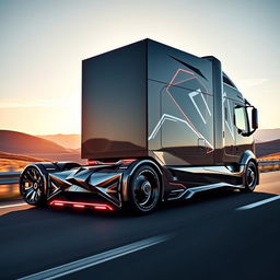 A captivating image of custom Renault rims designed for a cutting-edge semi-truck, showcasing a blend of modern aesthetics and technical innovation