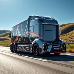 A captivating image of custom Renault rims designed for a cutting-edge semi-truck, showcasing a blend of modern aesthetics and technical innovation