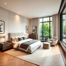 A cozy yet luxurious couple's bedroom measuring 4 x 3