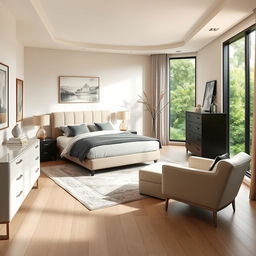 A cozy yet luxurious couple's bedroom measuring 4 x 3