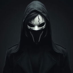 A 23-year-old man shrouded in mystery, wearing a hood that conceals medium-length jet-black hair