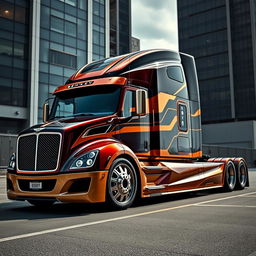 A stunning high-definition image of a custom semi-truck showcasing cutting-edge Bentley rims and wheels