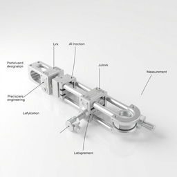 A highly detailed 3D model rendering of a measurement chain, illustrating its components and functionality