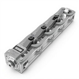 A highly detailed 3D model of a measurement chain, illustrating its intricate components and design