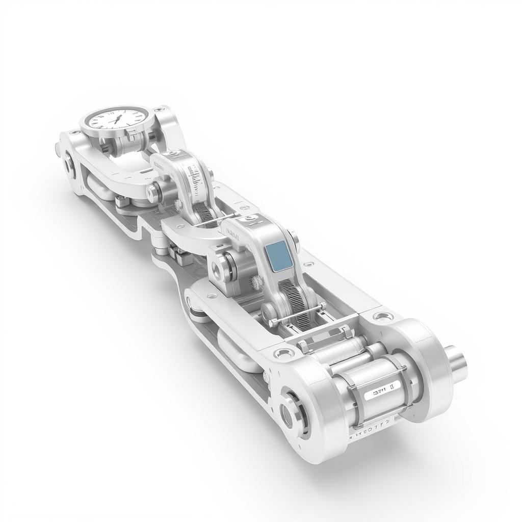 A highly detailed 3D model of a measurement chain, illustrating its intricate components and design