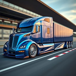 An awe-inspiring high-definition image of a custom semi-truck showcasing exclusive Koenigsegg racing rims and wheels