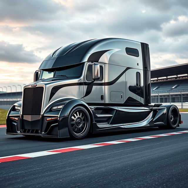 An extraordinary high-definition image of a custom semi-truck equipped with exclusive Koenigsegg racing rims and wheels