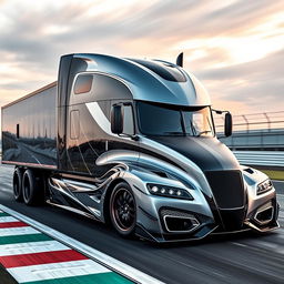 An extraordinary high-definition image of a custom semi-truck equipped with exclusive Koenigsegg racing rims and wheels