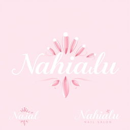 A professional logo design for a nail salon titled 'Nahialu', featuring elegant and stylish typography