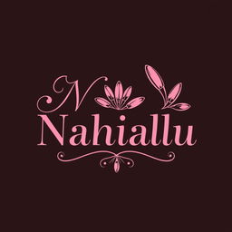 A professional logo design for a nail salon titled 'Nahialu', featuring elegant and stylish typography