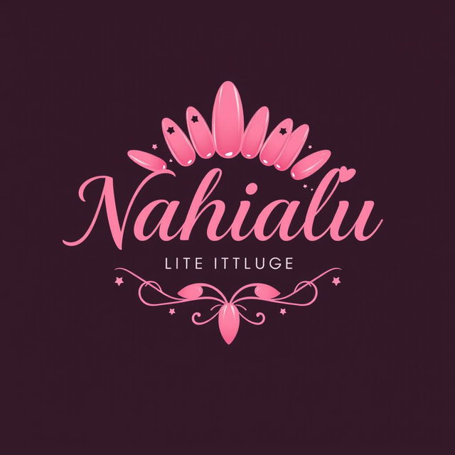 A professional logo design for a nail salon titled 'Nahialu', featuring elegant and stylish typography