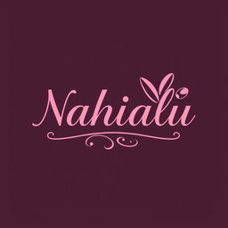 A professional logo design for a nail salon titled 'Nahialu', featuring elegant and stylish typography
