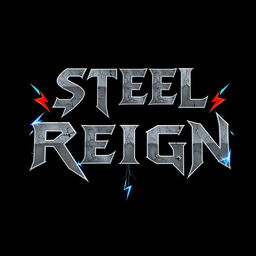 A bold and edgy logo design for a hard rock band called 'Steel Reign'