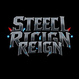 A bold and edgy logo design for a hard rock band called 'Steel Reign'
