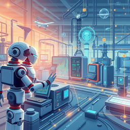 A futuristic illustration depicting the future perspectives of measurement chains in technology and industry