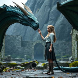 A stunning scene in a world of Ice and Fire, set in the eastern continent of Essos, showcasing the ancient, moss-covered ruins of Ny Sar in the background