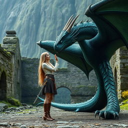 A stunning scene in a world of Ice and Fire, set in the eastern continent of Essos, showcasing the ancient, moss-covered ruins of Ny Sar in the background