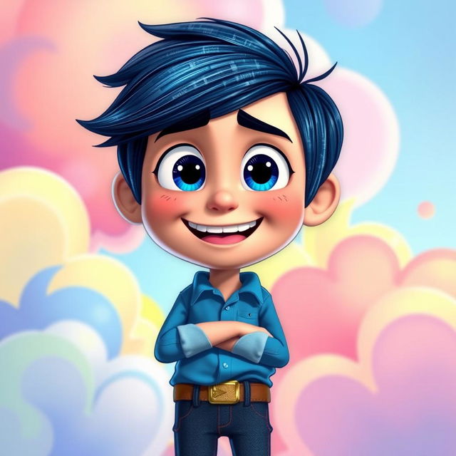 A detailed illustration of Walt Ortiz, a character from the animated movie Inside Out 2