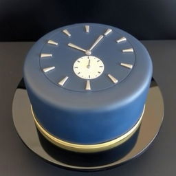 A simple yet elegant birthday cake designed in the style of a hand watch