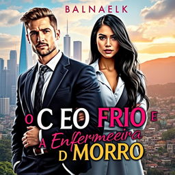 A captivating romance novel cover featuring a handsome, well-dressed CEO with a confident demeanor standing prominently in the foreground