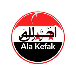 A logo for 'Ala Kefak' inspired by the colors of the Syrian revolution flag, featuring a modern and compelling design