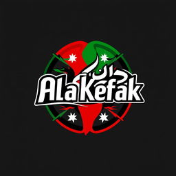 A logo design for 'Ala Kefak' inspired directly by the colors of the Syrian revolution flag