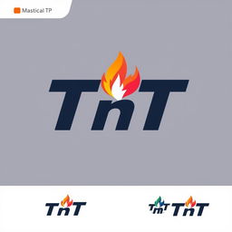 A modern, sleek logo design featuring the brand name 'TnT', with bold typography and a vibrant color palette