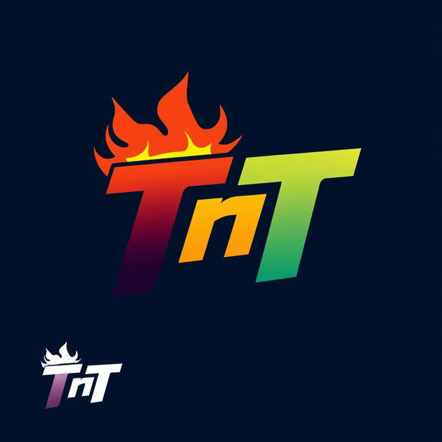 A modern, sleek logo design featuring the brand name 'TnT', with bold typography and a vibrant color palette