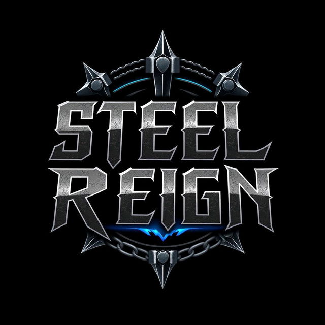 A bold and edgy logo design for a hard rock band called 'Steel Reign'