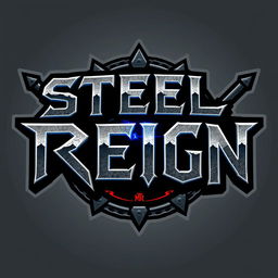 A bold and edgy logo design for a hard rock band called 'Steel Reign'