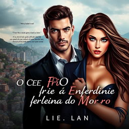 Book cover design for a romance novel titled 'O CEO Frio e a Enfermeira do Morro'