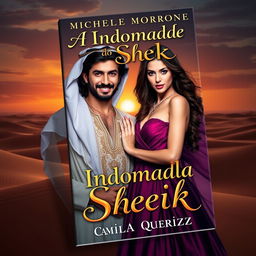 A captivating book cover featuring Michele Morrone and Camila Queiroz in elegant attire