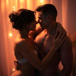 An artistic representation of intimacy that highlights the beauty of connection and trust between two adult figures