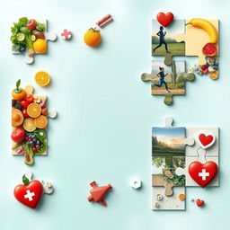 A captivating and artistic puzzle design featuring health and wellness themes