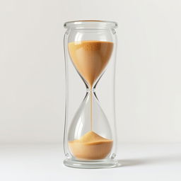 A beautifully designed hourglass with fine, delicate contours, the glass crystal-clear and reflecting light