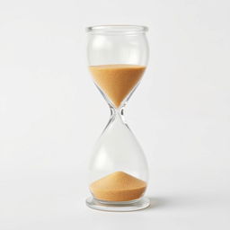 A beautifully designed hourglass with fine, delicate contours, the glass crystal-clear and reflecting light