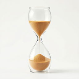 A beautifully designed hourglass with fine, delicate contours, the glass crystal-clear and reflecting light
