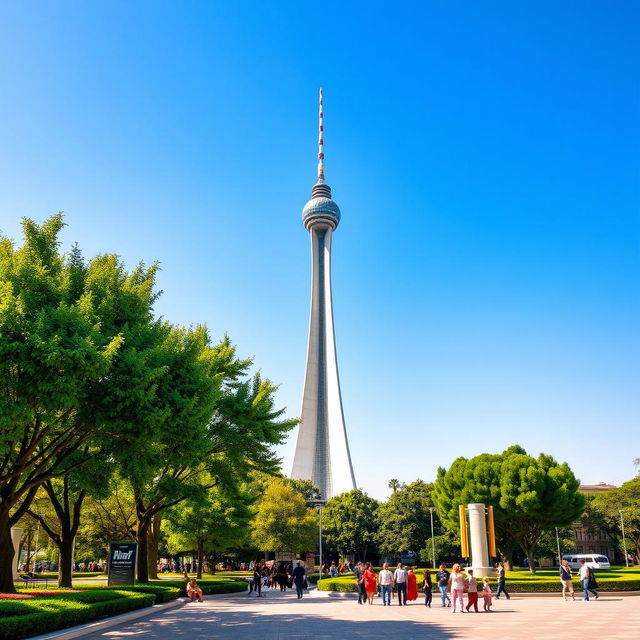 A stunning view of Milad Tower located in Azadi Square, Tehran